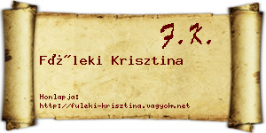 Füleki Krisztina névjegykártya
