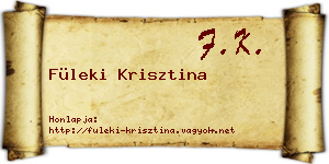 Füleki Krisztina névjegykártya