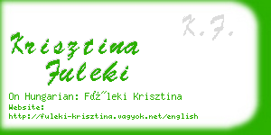 krisztina fuleki business card